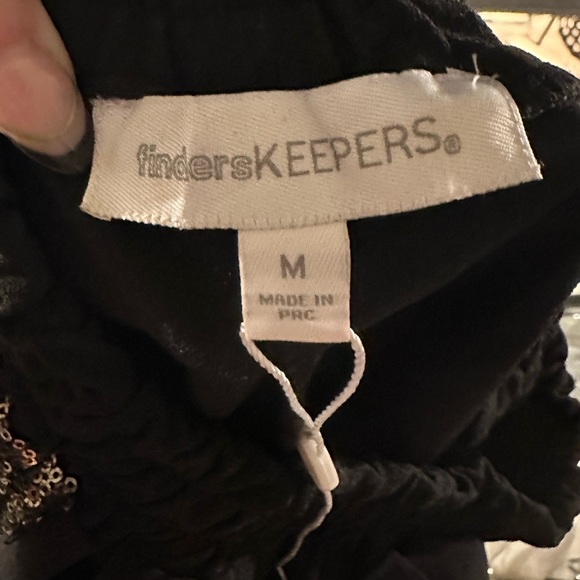 Finders Keepers Tuxedo Stripe Gold Sequin High-Waisted Track-Style Pants - Picture 4 of 4